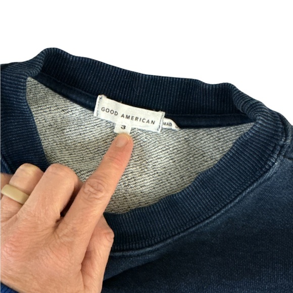 Good American Jeanius Indigo Denim Sweatshirt (set available) - Picture 6 of 10